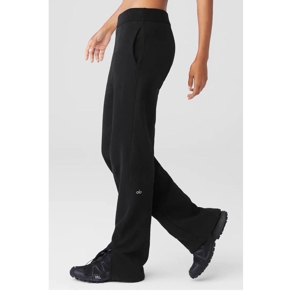 Alo Yoga High-Waist Free Time Straight Leg Sweatpants Wide Leg Women XS Heavy